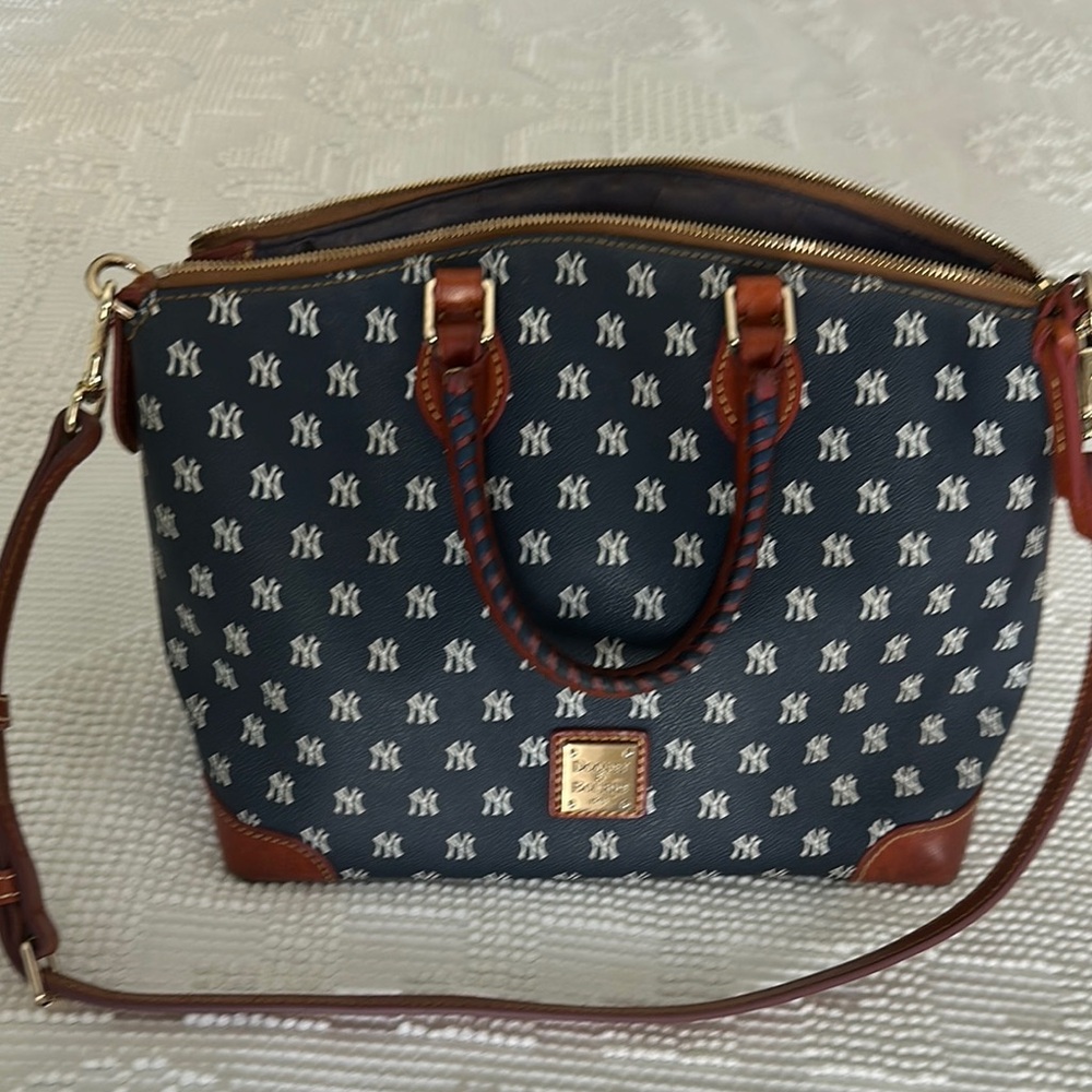 Dooney & Bourke Blue and Brown Crossbody Bag